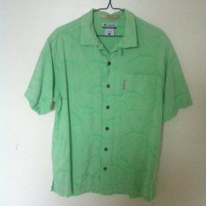 COLUMBIA | Men's Button Down Shirt Mint Green Size Large